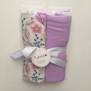 Soft Baby Blankets Multipurpose Purple & Floral Print Baby Gift NEW | Le Petit